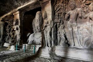 rock-cut sculptures architecture Elephanta Caves Mumbai - Magical Mumbai Tour